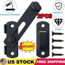 Heavy Duty Barn Door Lock 180 Flip Sliding Latch Lock Stainless Steel Matte Bla