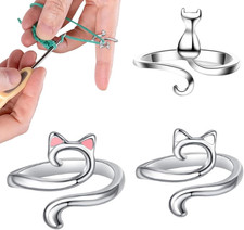 3 Pieces Adjustable Crochet Ring for Finger, Yarn Tension Ring for Crocheting, K