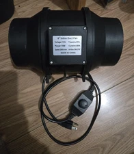 Vivosun 6 inch 390 cfm inline duct fan with variable speed controller.