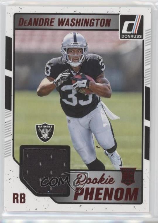 2016 Donruss Rookie Phenom Jersey Relics Red Foil DeAndre Washington #26 RC 0a7