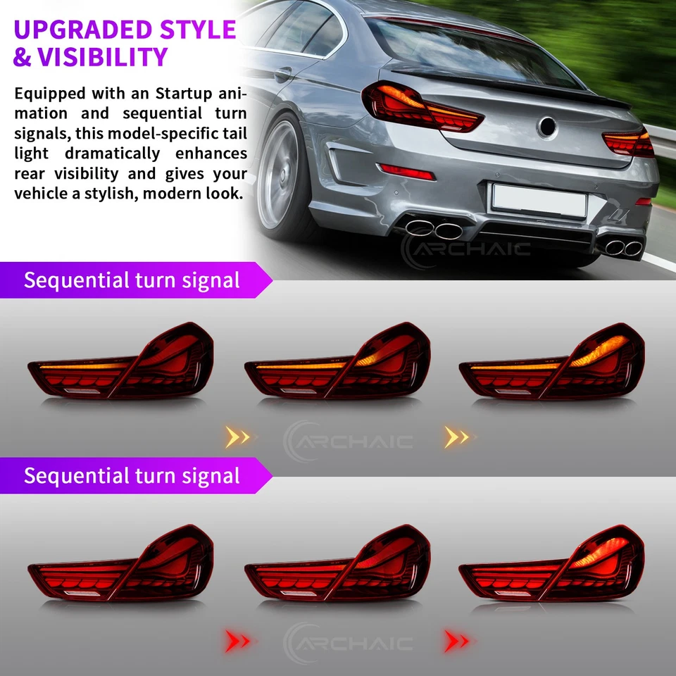 LED Tail lights for BMW 6 Series F06 F12 F13 M6 640i 650i & Alpina B6 2012-2019 Foto 3 de 4