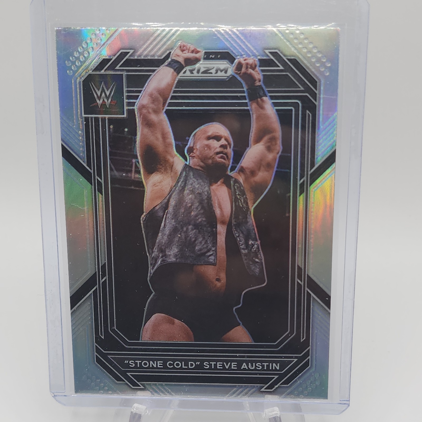 Stone Cold Steve Austin Silver 2023 Panini Prizm WWE Card Wrestling #197 Card