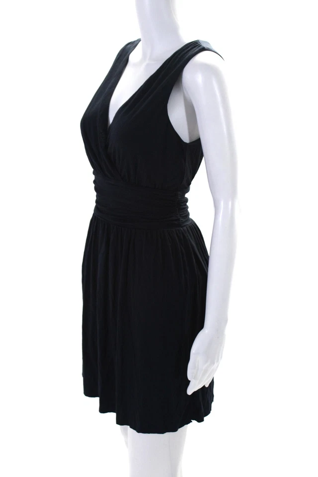 Bailey 44 Women's V-Neck Sleeveless Fit Flare Lined Mini Dress Black Size S - Image 2 of 4
