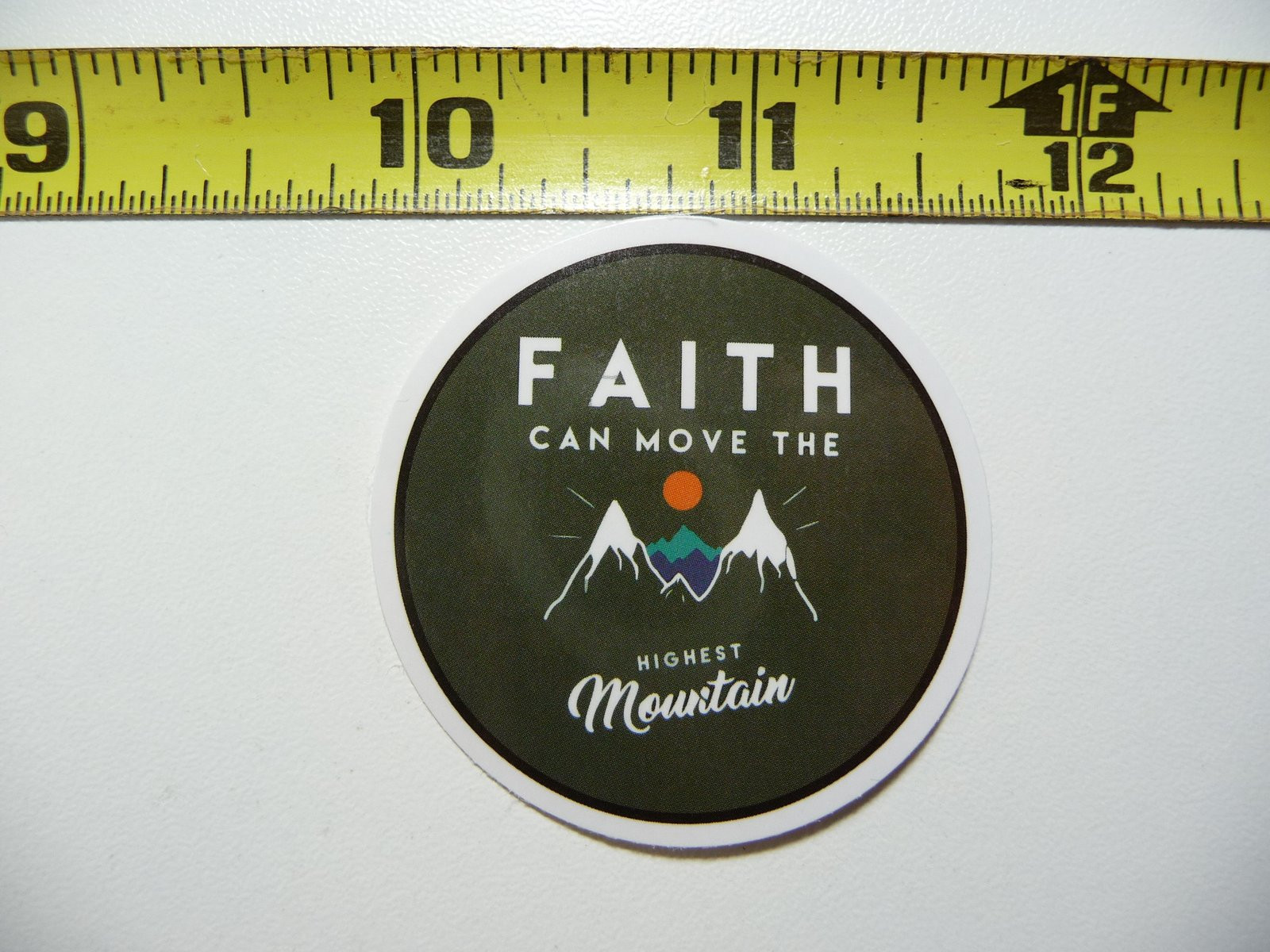 Faith Can Move Mountains Decal Sticker for Christian Belief and Church Inspiration