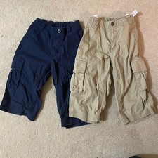 Hanna Andersson Navy khaki Cotton Cargo shorts size 130 cm 8