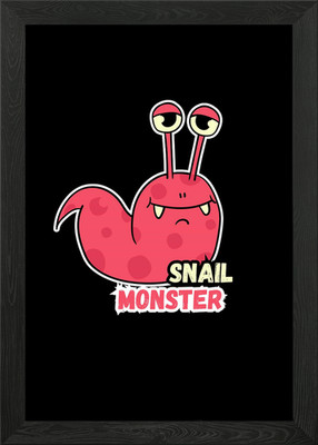 Gerahmtes Wandbild Poster Schnecke Monster Cartoon Leinwandbild Bild