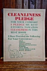 SINCLAIR DINO DINOSAUR GAS STATION BATHROOM CLEANLINESS PLEDGE SIGN VINTAGE 1959