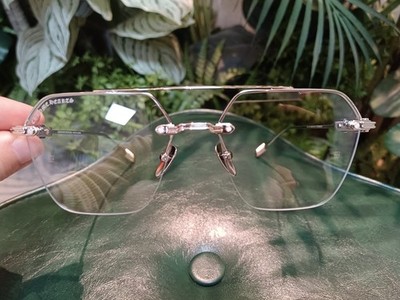 Chrome Hearts Silver Semi-Rimless Glasses with Clear Lenses 58-18-147
