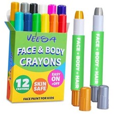 Face Paint for Kids, 12Pcs Face and Body Paint Crayons, Safe and 12 Colors