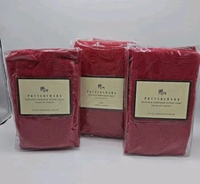 Pottery Barn Ambrosia  Matelasse Red (1) Euro Pillow Sham (2) Bolster Covers New