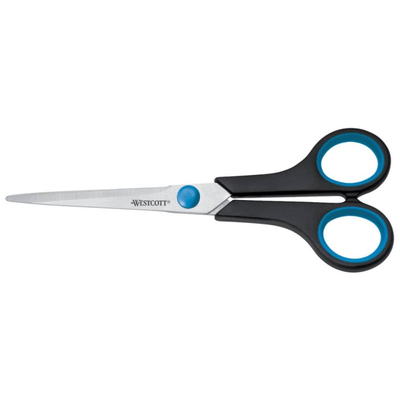 Forbici Westcott Soft Grip Easy Grip blu/nero simmetriche 17,5 cm E-30271 00