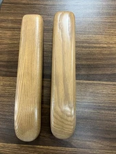 Real Wood Arm Rest Chromcraft C188 Caster Chair Pair