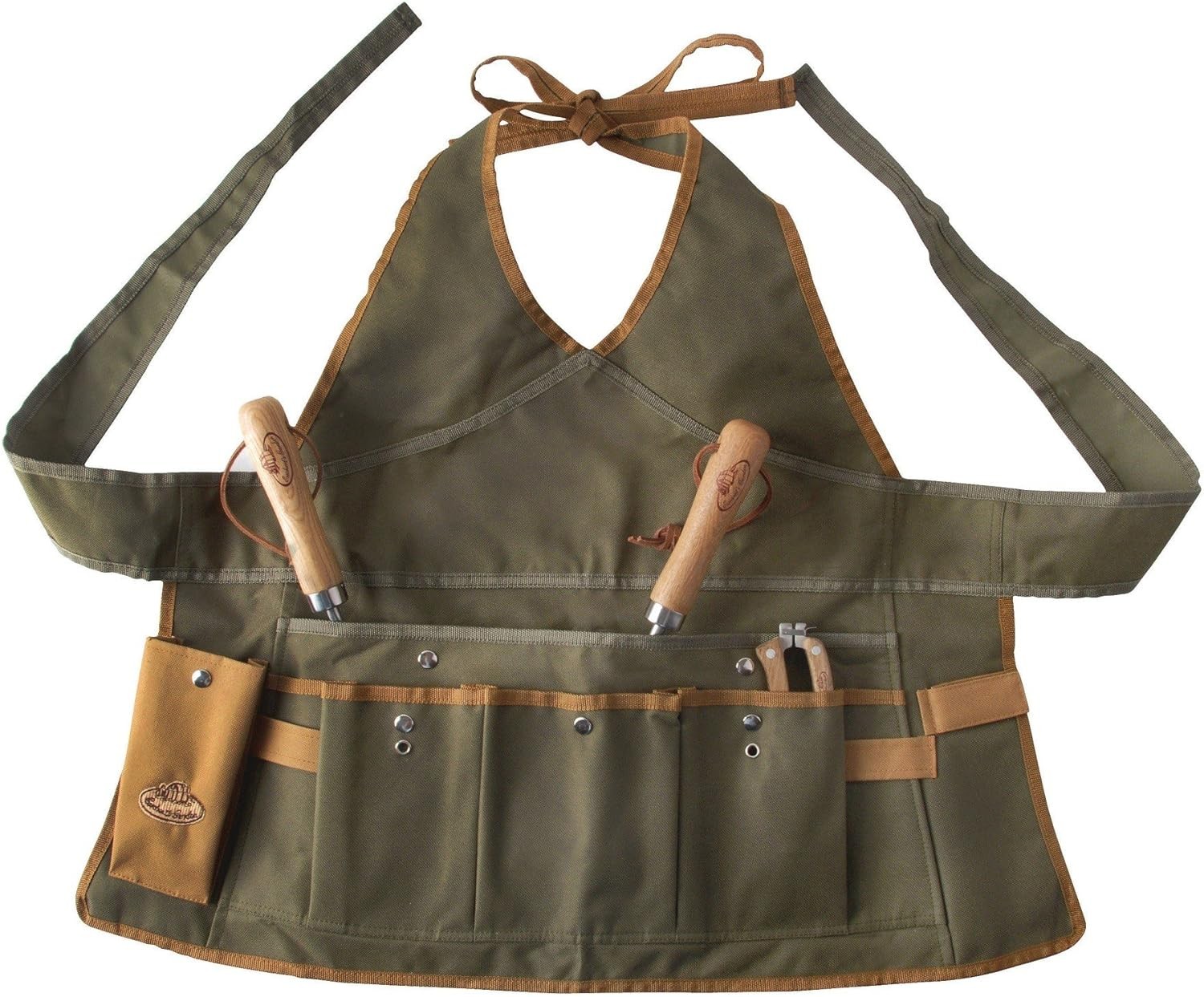 Textile Garden Apron for Women 68x64cm Green Adjustable Bib
