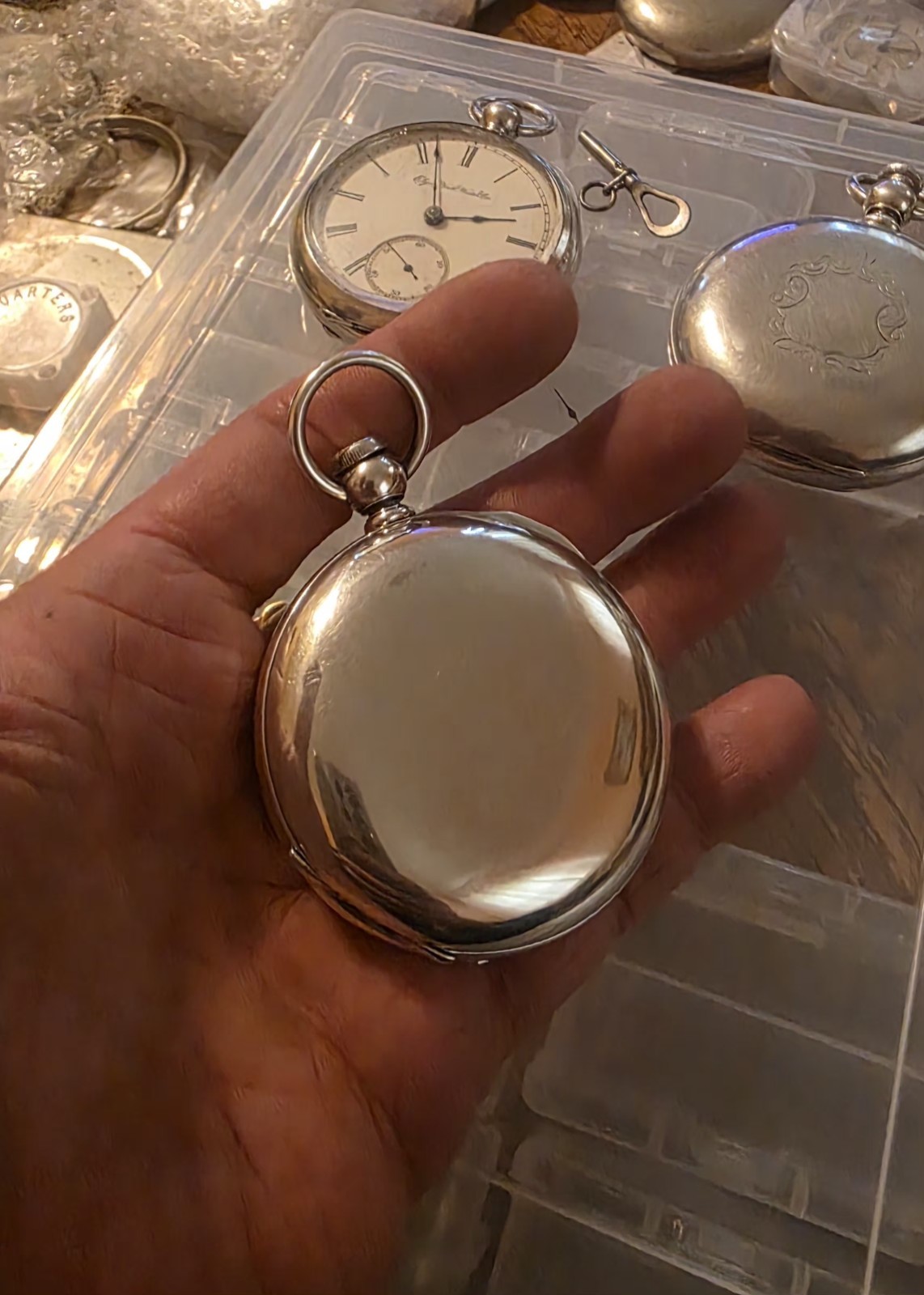 Solid Coin Silver 1885 Elgin Hunter Pocketwatch 1… - image 3