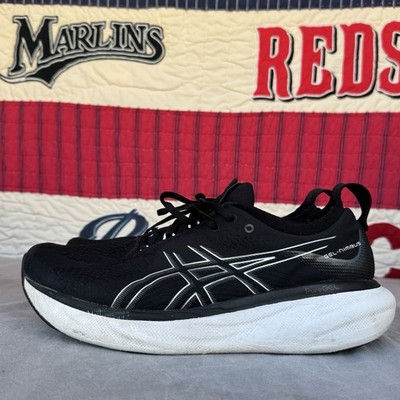Size 12.5 - ASICS Men's Gel-Nimbus 25 Running Shoes Black/Pure Silver