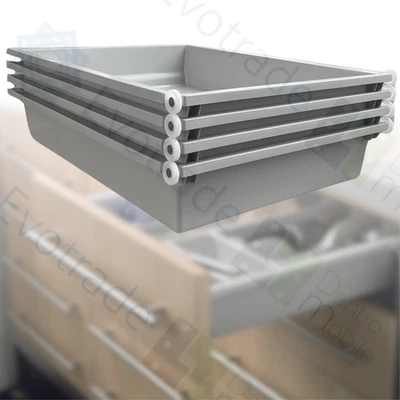 INDAUX Lote de 4 Cajones en Kit en ABS - Alta Calidad, Lavable 100% y Multiuso