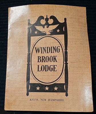 Winding Brook Lodge, Collectible Menu, Keene NH August 24, 1956 Vintage