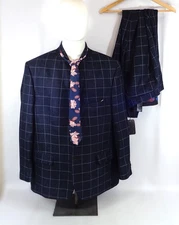 Jacamo Men's Navy 3-Piece Suit Blazer (50R) Waistcoat (46R) Trousers (48L) NWT