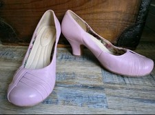 Hotter Clarissa Vintage 1940s 1950s Style Pink Lilac Court Shoes UK 5