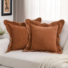 Decorative Throw Pillow Covers 18x18 Inch Set of 18" x 18" Pack of 2 Rust