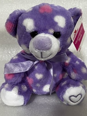 Valentine s Day 8  Purple Teddy Bear Plush With Heart Prints Way to Celebrate