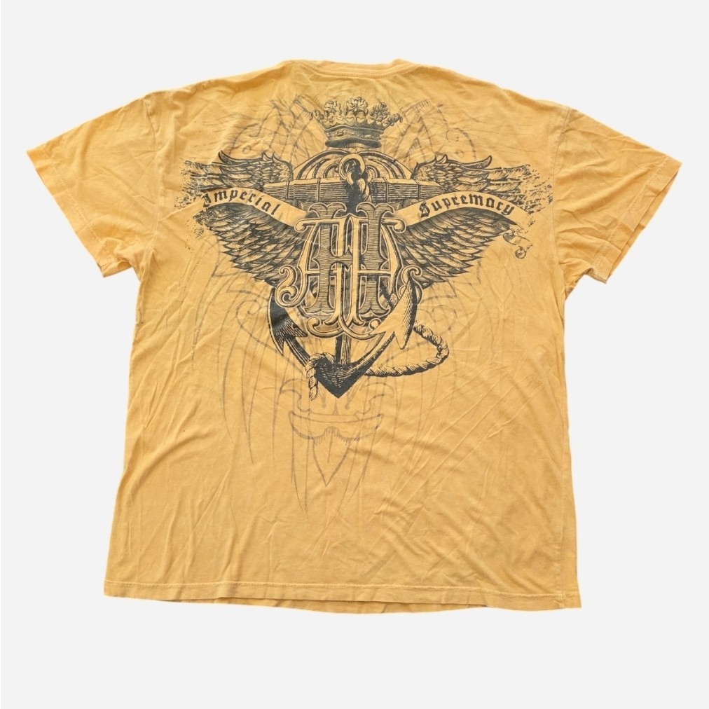 Helix Imperial Supremacy Angel Wings Graphic Tee Yellow Y2K Grunge 2XL View 6