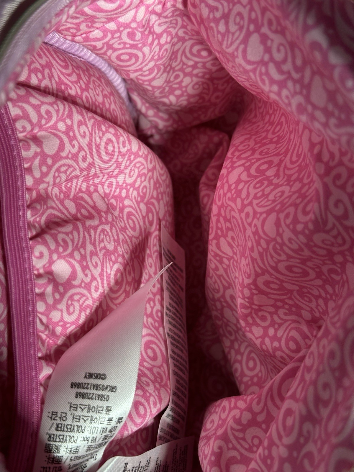 Disney Cruise Line Bibbidi Bobbidi Boutique Backpack Pink bippity Sequins CLEAN