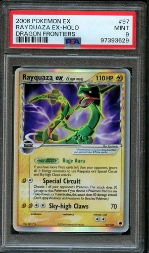Pokemon Holo Rayquaza ex Delta Species #97 | PSA 9 Mint | Dragon Frontiers 2006