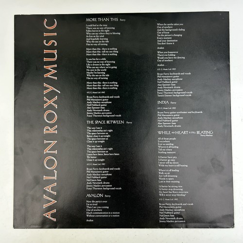 Roxy Music Avalon Vinyl LP Record VG+/VG 1982 Album Inner EGHP 50 - Picture 8 of 24