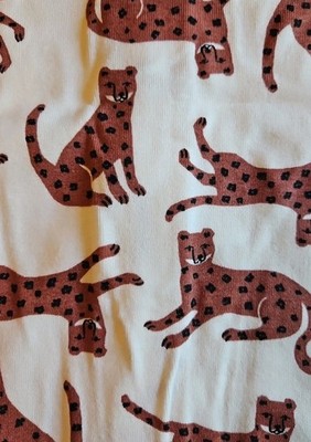 NWT HANNA ANDERSSON ROMY CHEETAH ECRU SHORTIE SLEEPER 2 WAY ZIPPER 80 18-24m
