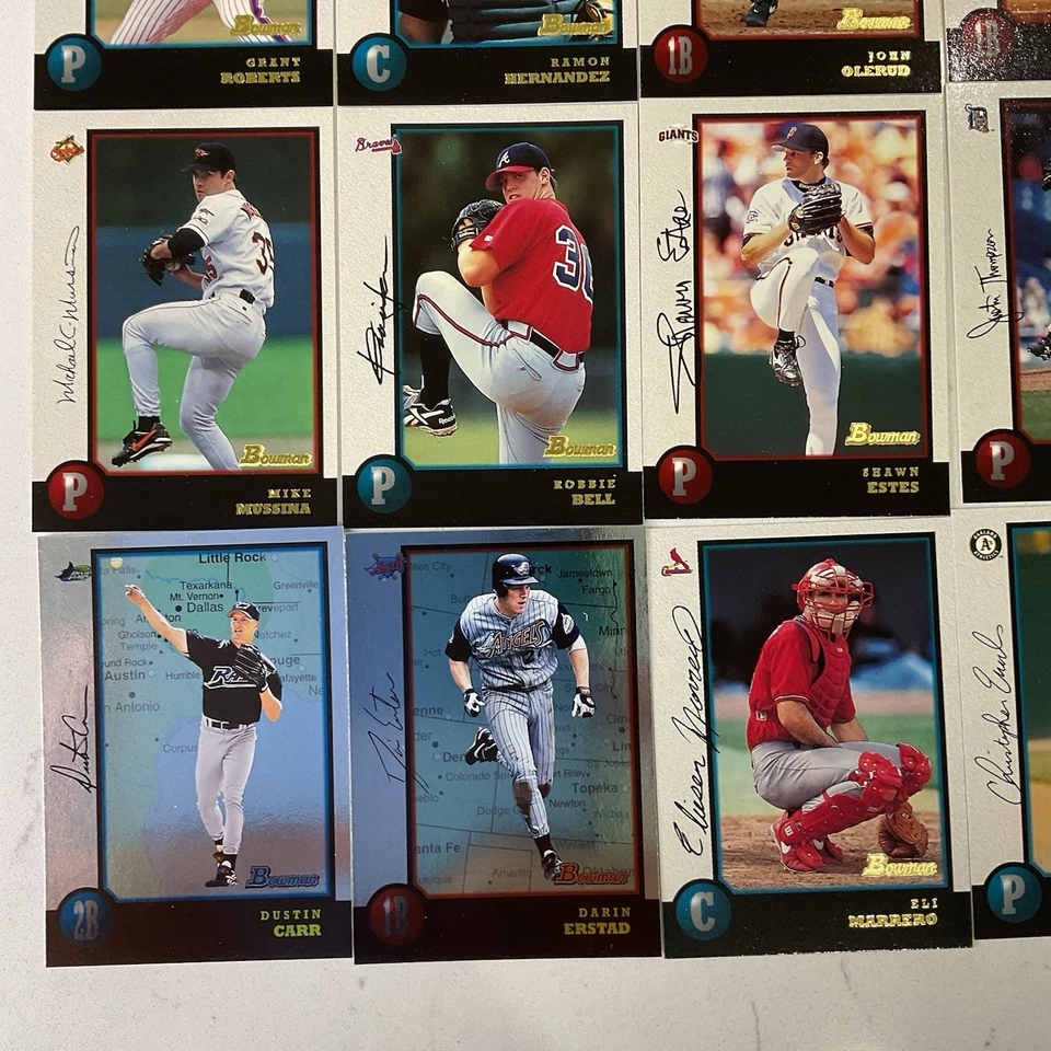 批量 25 张 Bowman 1999 棒球卡 明星 Matt Cain Eric Chavez Ruben — 第 4/4 张图片