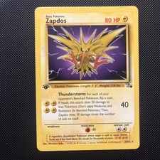 Pokemon Cards: Fossil 1st Edition Rare: Zapdos 30/62 LP/Exc