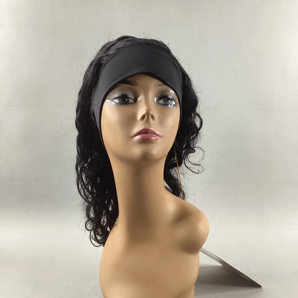 18" Natural Wave Headband Natural Black 100% Unprocessed Human Hair Wig - Image 2 of 4