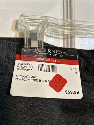 NWT Kenneth Cole Awareness AKC Stretch Tech Knit Pants Size M Medium Gray - Picture 9 of 12