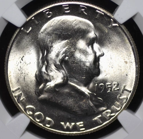 1952 S FRANKLIN HALF DOLLAR NGC MS 64 NICE SHIMMERY WHITE SATIN LUSTER, GOOD