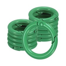12-Pack Metal Spring O Rings, 5/8" Zinc Alloy Keyring Buckle Dark Green