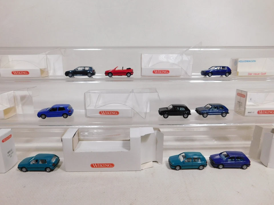 9X Wiking H0 1:87 VW Golf 0045 I GTI 051 GL 053 Cabrio 057 IV Mint+Box #DX5-0,5 - Immagine 2 di 4
