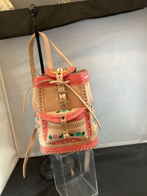 Vintage Mini Backpack
Hand painted Native Leather Bags | Vintage Mini Backpackhand Painted Native Leather  main image 3