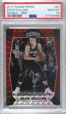 2017-18 Panini Prizm Mosaic Red Zach Collins #87 PSA 10 GEM MT g6p