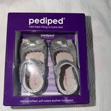Pediped Originals Betty Mary Jane Infant Silver Medium 6-12 Months EU 20