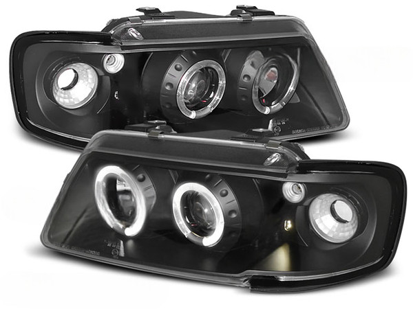 Scheinwerfer Paar Audi A3 8L Von 1996 Bis 2000 Angel Eyes Schwarz - LPAU05-image