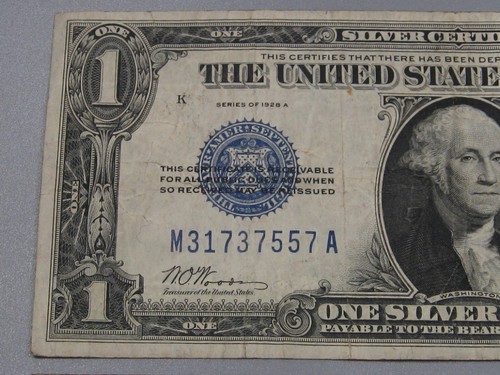 2 "Funny Back" $1 Silver Certificates Both 1928-A M/A & R/A Blocks. #29 - Picture 2 of 12