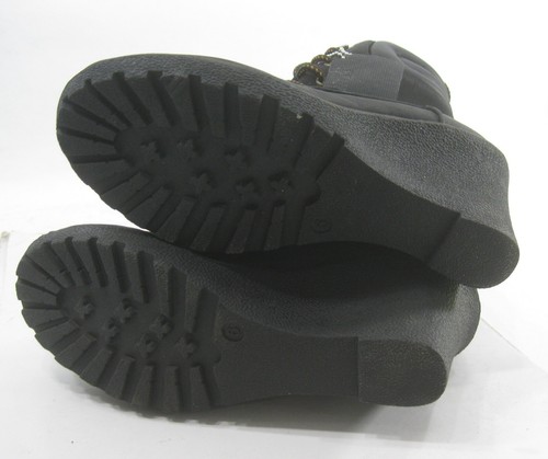 new Black 3"High Wedge Heel round toe lace up Ankle Boots Women Size 7 - Picture 6 of 6