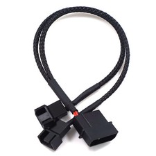 5Pcs Molex 4-Pin Actual 2Pin to 2 x 3Pin/4Pin PWM 12V PC Case Fan Power Cable