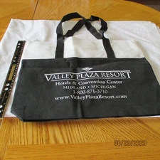 New BLACK White TOTE BAG REUSABLE Shoulder Grocery Multi Use Bag ZIPPER WASHABLE