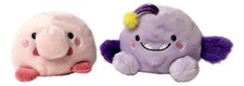 Set of 2 BART BLOBFISH BLINKY ANGLER FISH Palm Pals 5" Stuffed Plush, Aurora