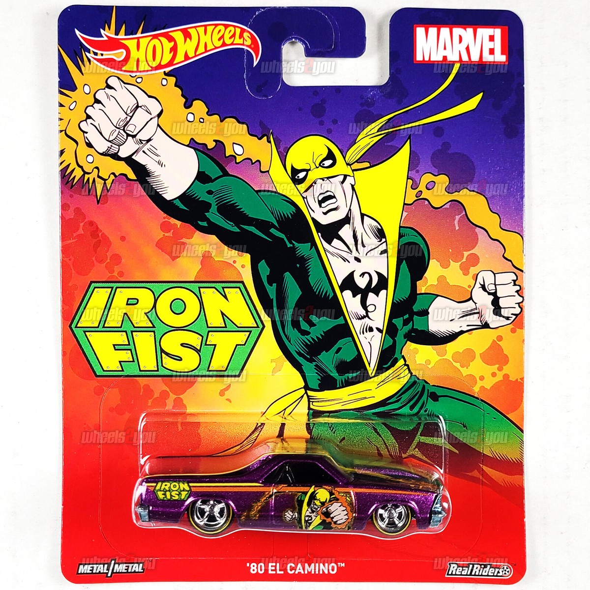 Hot Wheels 80 EL CAMINO Iron Fist - MARVEL - Pop Culture 1:64 Real
