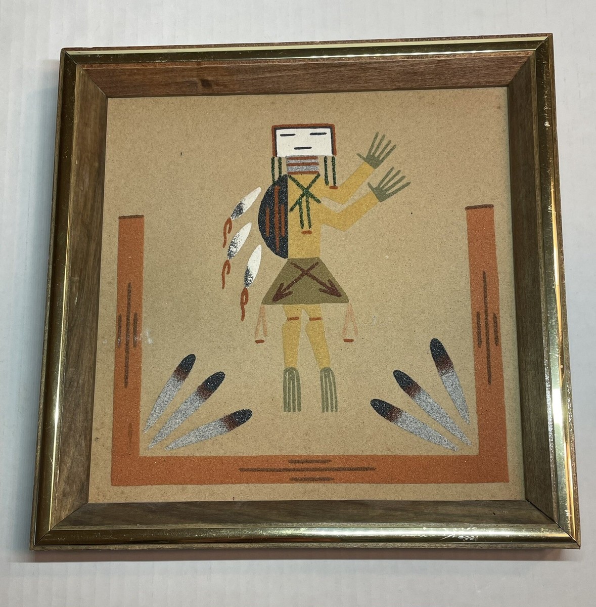 Native American Navajo Ceremonial Sand Painting. Artist