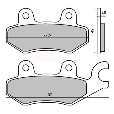 pastiglie freno POSTERIORE KYMCO JETIX 125 125  2010 RMS 225100350