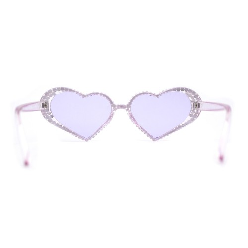 Damen-Sonnenbrille irisierend Strass Glitzer sprudelnd Herzform - Bild 42 von 60